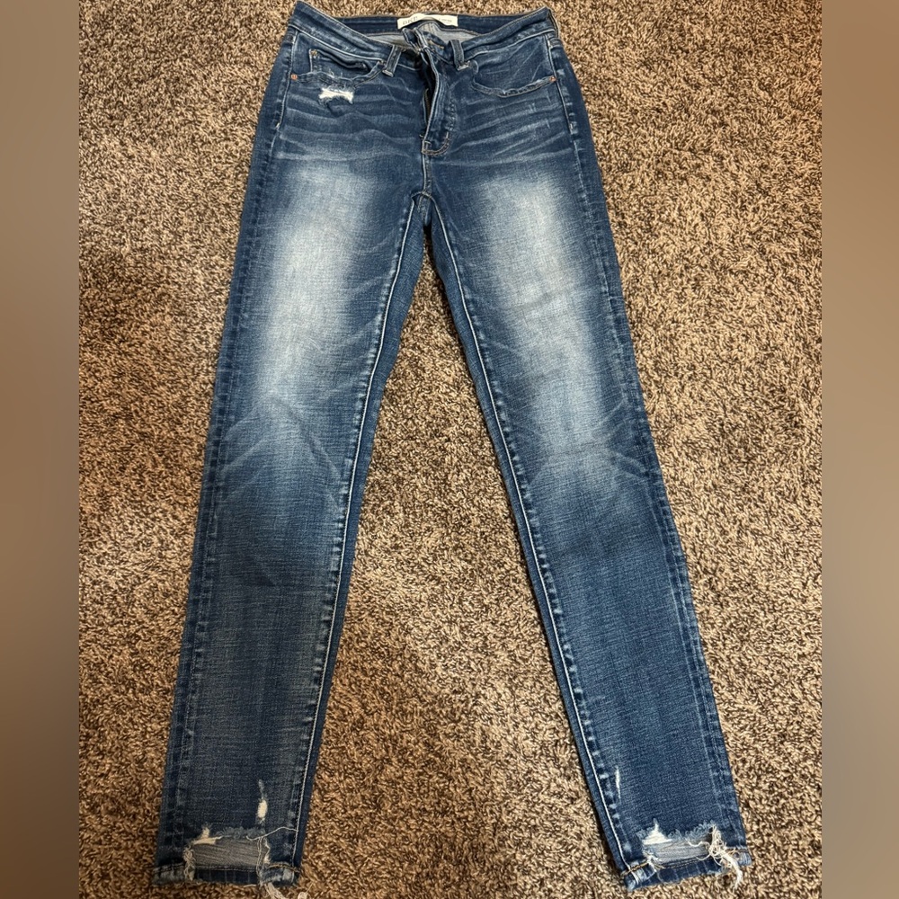 BKE Distressed high rise Blue Skinny Jeans